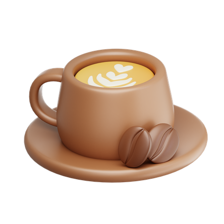 Latte Coffee Cup  3D Icon