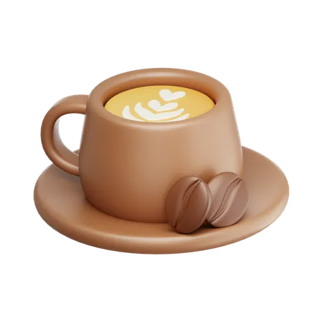 Latte Coffee Cup  3D Icon