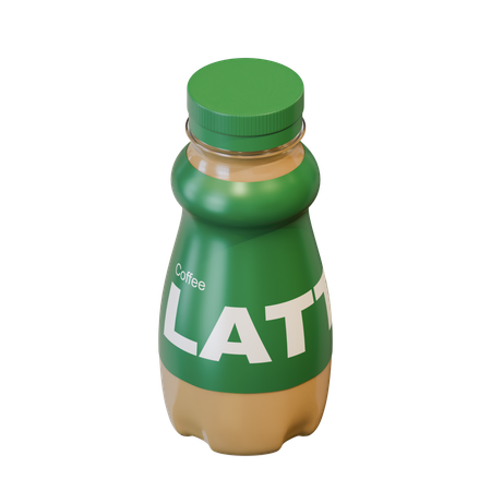 Latte Coffee In A Bottle  3D Icon