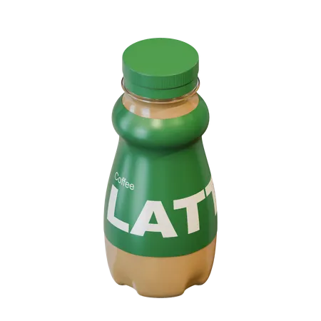 Latte Coffee In A Bottle  3D Icon