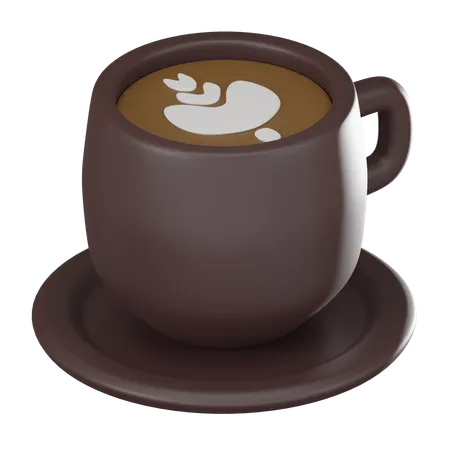 3 D Latte Coffee Mug Perfect For Coffee Shops And Caffeine Themed Projects This Elegant Visual Evokes Essence Of A Comforting Coffee Break 3 D Render Illustration 3D Icon