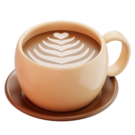 Latte Creamy Coffee Cup  3D Icon