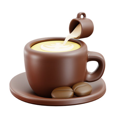 Lattee Coffee Art  3D Icon