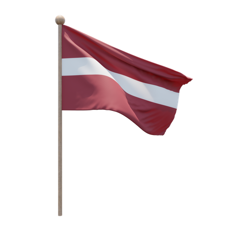 Latvia Flagpole  3D Icon