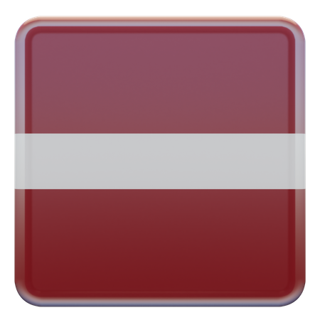 Latvia Square Flag  3D Icon