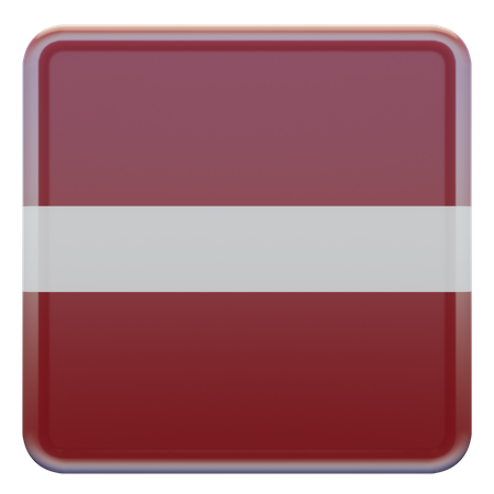 Latvia Square Flag  3D Icon