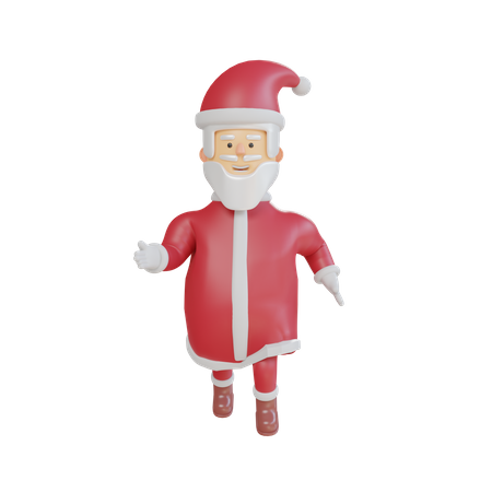 Laufender süßer Weihnachtsmann  3D Illustration