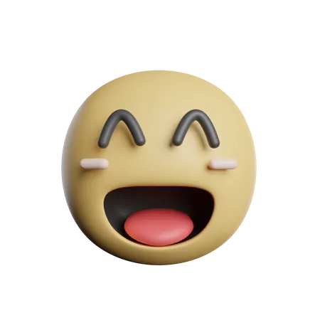 Emoticon Laugh Face 3D Icon