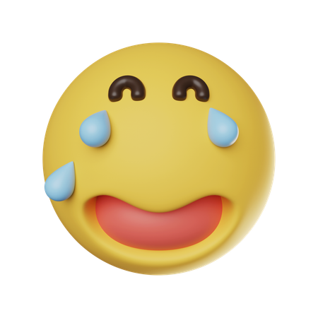 Laugh And Cry Face Emoticon  3D Icon