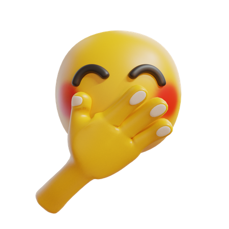 Laugh Face With Hand Covering Mouth  3D Icon