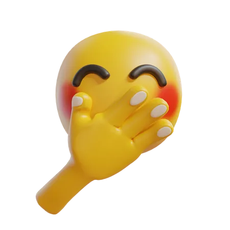 Laugh Face With Hand Covering Mouth  3D Icon