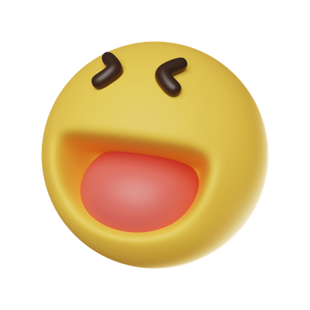 Laugh Out Loud Face Emoticon  3D Icon