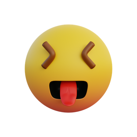 Laughing and tongue out  3D Emoji