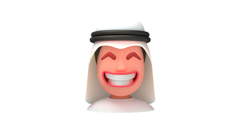 Laughing Arab Man  3D Icon