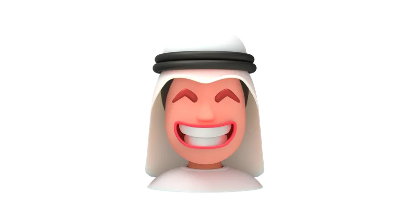 Laughing Arab Man 3D Illustration