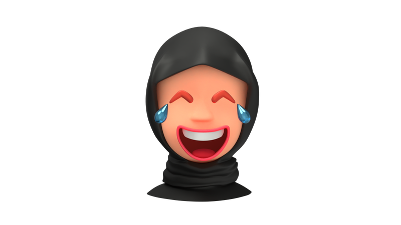 Laughing Arab Woman emoji  3D Icon