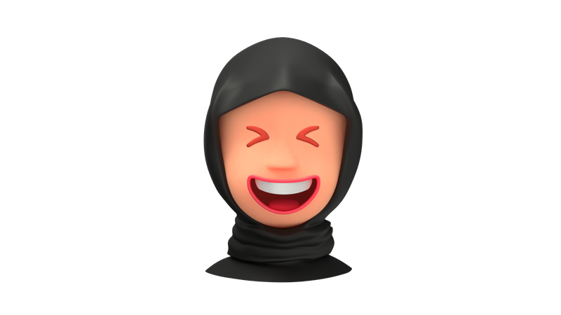 Laughing Arab Woman emoji 3D Illustration