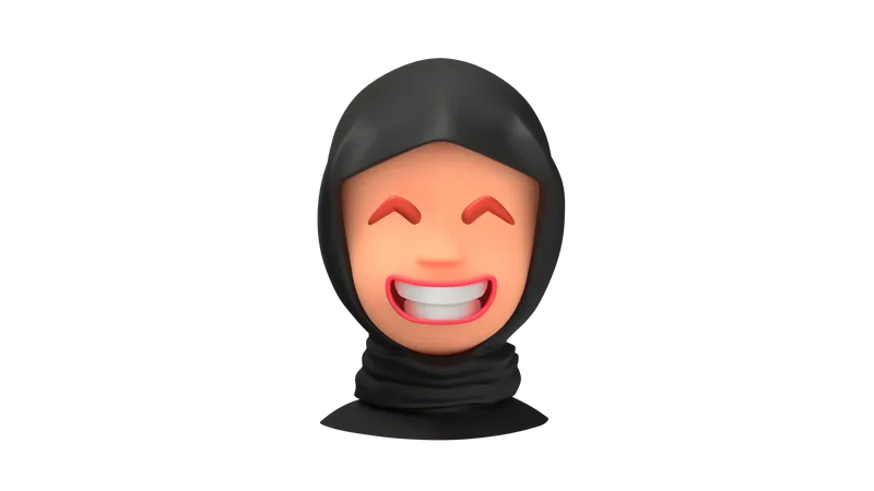 Laughing Arab Woman emoji 3D Illustration