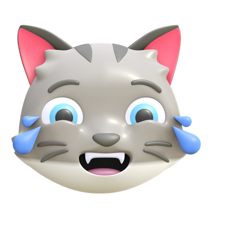 Laughing cat 3D Illustration