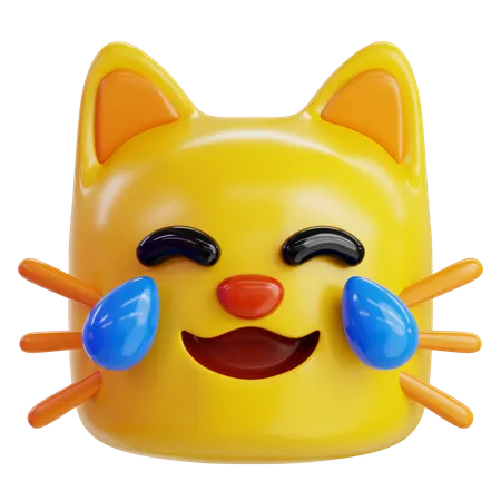 Laughing Cat Tears Emoji  3D Icon