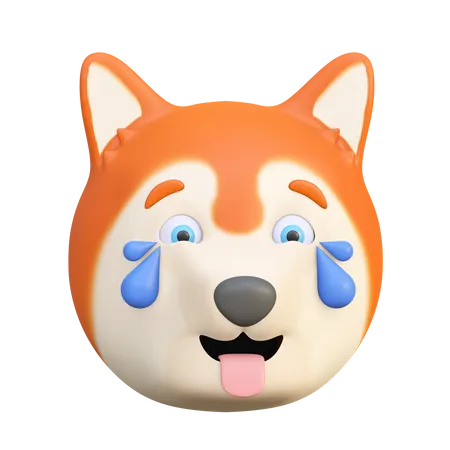 Laughing dog 3D Illustration