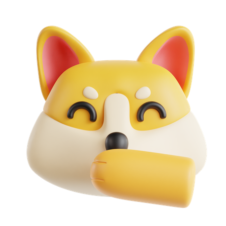 Laughing Dog Face Emoji  3D Icon