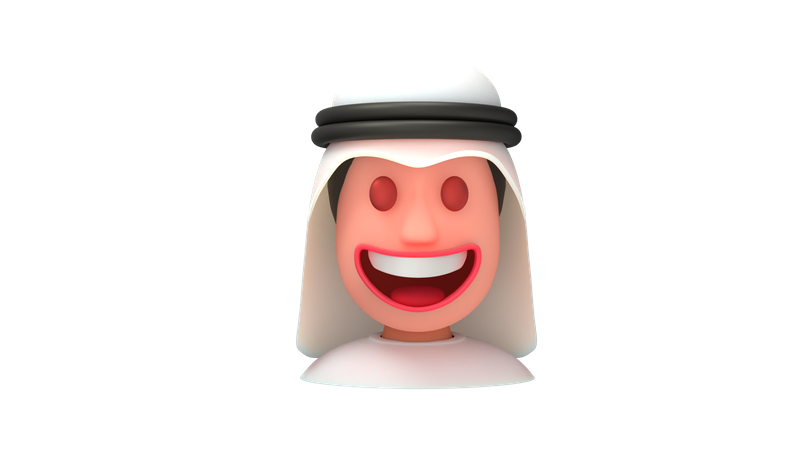 Laughing Emirati Men 3D Illustration