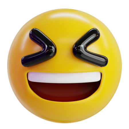Laughing Emoji with Closed Eyes  3D Icon
