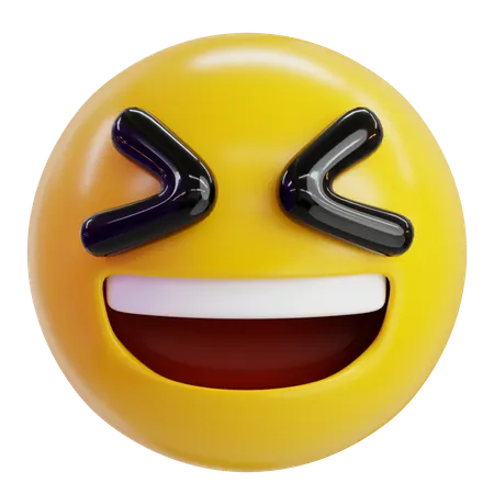Laughing Emoji with Closed Eyes  3D Icon
