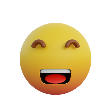 Laughing expression emoticon With eyes closed  3D Emoji