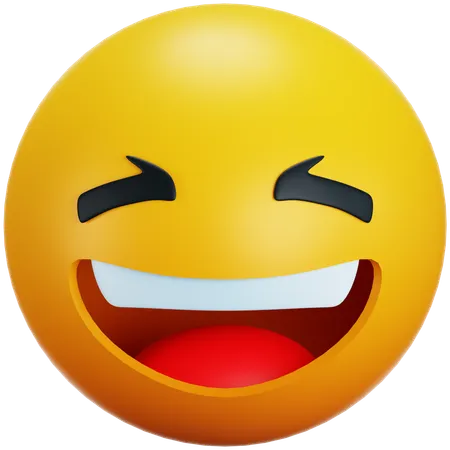 Funny Emoji Laughing Happy Transparent Background 3 D Rendering 3D Icon