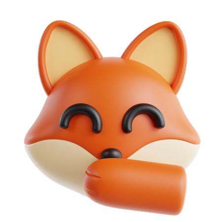 Laughing Fox Face Emoji  3D Icon
