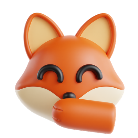 Laughing Fox Face Emoji  3D Icon