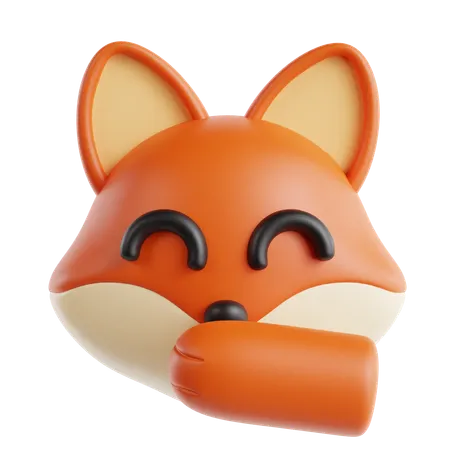 Laughing Fox Face Emoji  3D Icon
