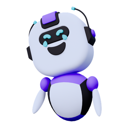 Laughing Robot  3D Icon