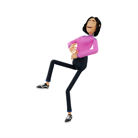 Laughing Woman  3D Illustration