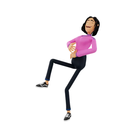 Laughing Woman 3D Illustration