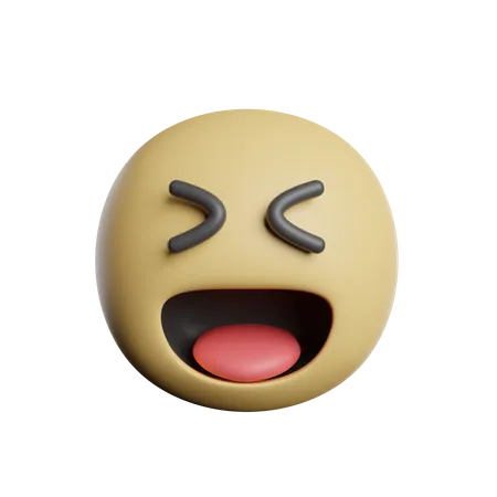 Emoticon Laugter Face 3D Icon