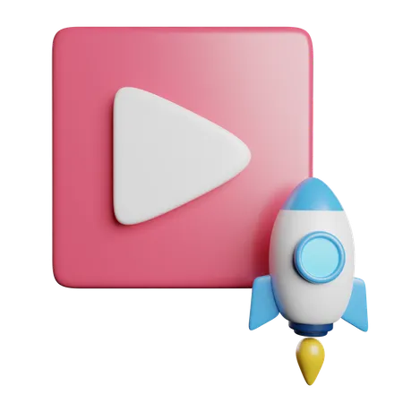 Launch Rocket Startup 3D Icon