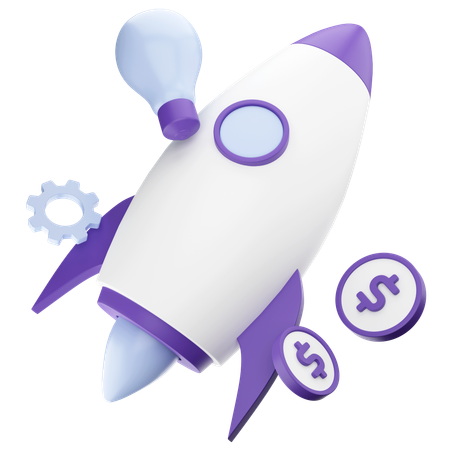 Launching A Profitable Startup Project  3D Icon