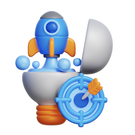Launching Ideas into Action  3D Icon
