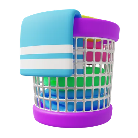 Basket Full Of Laundry 3 D Illustration 3D Icon