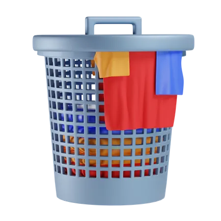 Laundry Basket 3 D Illustration In Transparent Background 3D Icon