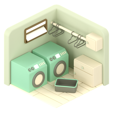 Laundry Room  3D Illustration