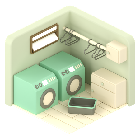Laundry Room  3D Illustration