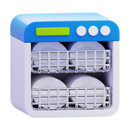 Lava-louças com pratos  3D Icon
