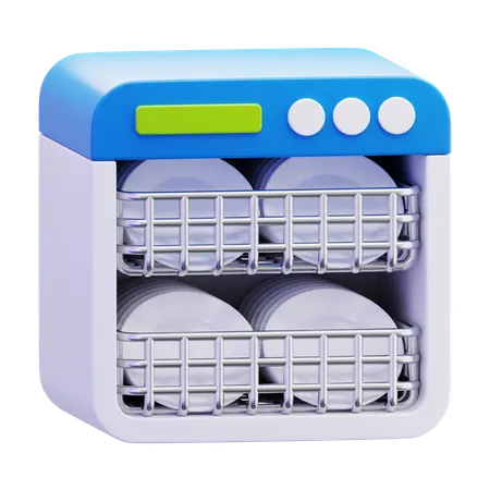 Lava-louças com pratos  3D Icon
