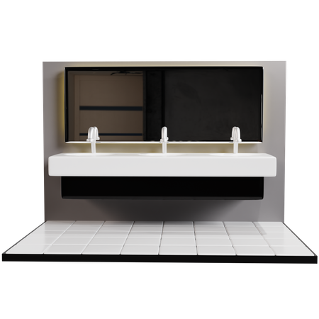 Lavabo public  3D Icon