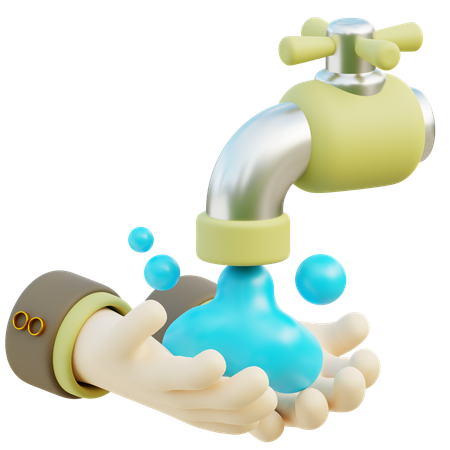 Lavado de manos con agua  3D Icon