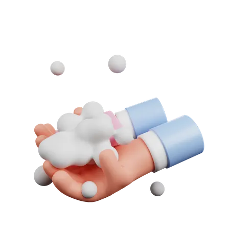 Lavado de manos con jabon  3D Illustration